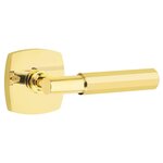 Emtek T-Bar Faceted 5306 SD Select Brass Single Dummy Lever with Urban Modern Rosette for Right Handed Doors