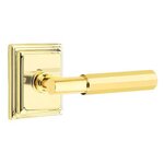 Emtek T-Bar Faceted 8161 Select Brass Passage Leverset with Wilshire Rosette for Right Handed Doors
