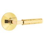 Emtek L-Square Hammered 5057 SD Select Brass Single Dummy Lever with Modern Rosette for Left Handed Doors product