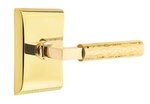 Emtek L-Square Hammered 5051 SD Select Brass Single Dummy Lever with Neos Rosette for Left Handed Doors product