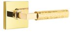 Emtek L-Square Hammered 5050 SD Select Brass Single Dummy Lever with Square Rosette for Left Handed Doors product