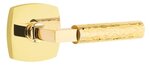 Emtek L-Square Hammered 5316 Select Brass Passage Leverset with Urban Modern Rosette for Left Handed Doors product