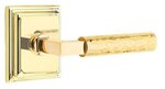Emtek L-Square Hammered 8161 Select Brass Passage Leverset with Wilshire Rosette for Left Handed Doors product