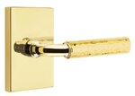 Emtek R-Bar Hammered 5052 Select Brass Full Dummy Leverset with Modern Rectangular Rosette product