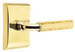 Emtek R-Bar Hammered 5051 Select Brass Full Dummy Leverset with Neos Rosette product