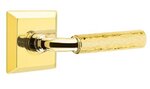 Emtek R-Bar Hammered 8231 Select Brass Privacy Leverset with Quincy Rosette for Right Handed Doors product