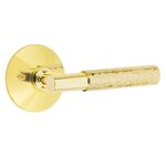 Emtek T-Bar Hammered 5057 Select Brass Full Dummy Leverset with Modern Rosette product