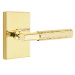 Emtek T-Bar Hammered 5112 Select Brass Passage Leverset with Modern Rectangular Rosette for Left Handed Doors product