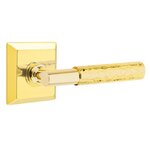 Emtek T-Bar Hammered 8531 SD Select Brass Single Dummy Lever with Quincy Rosette for Right Handed Doors product