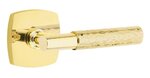 Emtek T-Bar Hammered 5316 Select Brass Passage Leverset with Urban Modern Rosette for Left Handed Doors product