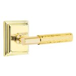 Emtek T-Bar Hammered 8561 SD Select Brass Single Dummy Lever with Wilshire Rosette for Left Handed Doors product