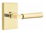 Emtek L-Square Smooth 5052 SD Select Brass Single Dummy Lever with Modern Rectangular Rosette for Right Handed Doors product