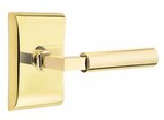 Emtek L-Square Smooth 5211 Select Brass Privacy Leverset with Neos Rosette for Left Handed Doors product