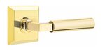 Emtek L-Square Smooth 8531 SD Select Brass Single Dummy Lever with Quincy Rosette for Right Handed Doors product