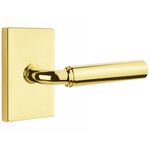 Emtek R-Bar Smooth 5112 Select Brass Passage Leverset with Modern Rectangular Rosette for Right Handed Doors product