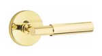 Emtek T-Bar Smooth 5059 SD Select Brass Single Dummy Lever with Disk Rosette for Right Handed Doors product