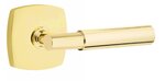Emtek T-Bar Smooth 5306 SD Select Brass Single Dummy Lever with Urban Modern Rosette for Left Handed Doors product