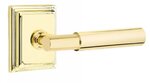 Emtek T-Bar Smooth 8261 Select Brass Privacy Leverset with Wilshire Rosette for Left Handed Doors product
