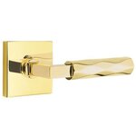 Emtek L-Square Tribeca 5210 Select Brass Privacy Leverset with Square Rosette for Right Handed Doors