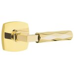 Emtek L-Square Tribeca 5316 Select Brass Passage Leverset with Urban Modern Rosette for Left Handed Doors