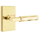 Emtek T-Bar Tribeca 5112 Select Brass Passage Leverset with Modern Rectangular Rosette for Left Handed Doors
