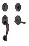 Baldwin SCADIxTAPRAR Reserve Adirondack Single Cylinder Handleset with Taper Lever and Rustic Arch Rosette