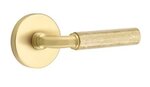 Emtek R-Bar Hammered 5109 Select Brass Passage Leverset with Disk Rosette for Left Handed Doors product