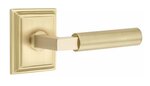 Emtek L-Square Smooth 8161 Select Brass Passage Leverset with Wilshire Rosette for Left Handed Doors product