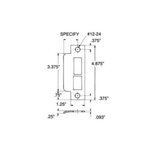 Baldwin 6039.R158 Right Handed Extended Lip Mortise Strike for Latch &amp; Deadbolt Function for 2.75 Inch Backsets