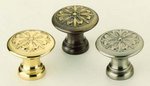 Omnia 7105/30 1-3/16 Inch Diameter Solid Brass Knob