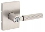 Kwikset 740MAL RCT SMT Mirada Reeded Pattern Keyed Entry Leverset with Rectangular Rose with SmartKey