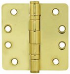 Emtek 94024 4 Inch x 4 Inch Heavy Duty Ball Bearing Steel Plated Hinge with 1/4 Inch Radius Corners (Sold in Pairs)