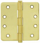 Emtek 96124 4 Inch x 4 Inch Residential Duty Solid Brass Hinge with 1/4 Inch Radius Corners (Sold in Pairs)