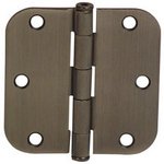 Emtek 96233 3-1/2 Inch x 3-1/2 Inch Heavy Duty Solid Brass Hinge with 5/8 Inch Radius Corners (Sold in Pairs)