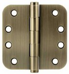 Emtek 96234 4 Inch x 4 Inch Heavy Duty Solid Brass Hinge with 5/8 Inch Radius Corners (Sold in Pairs)