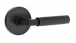 Emtek L-Square Knurled 5059 SD Select Brass Single Dummy Lever with Disk Rosette for Right Handed Doors product