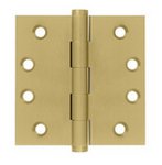 Deltana DSB4 Standard 4 Inch x 4 Inch Solid Brass Full Mortise Hinge with Square Corners (Sold in Pairs)