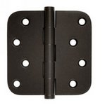 Deltana DSB4R5-RZ Residential 4 Inch x 4 Inch Solid Brass Full Mortise Hinge with 5/8 Inch Radius Corners (Sold in Pairs)