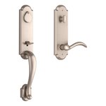 Baldwin EEKODXARCLRAESMT Reserve Kodiak Single Cylinder Handleset with Arch Lever and Rustic Arched Escutcheon For Left Handed Doors with SmartKey Cylinder