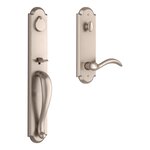 Baldwin EEELKXARCRRAE Reserve Elkhorn Single Cylinder Handleset with Arch Lever and Rustic Arched Escutcheon For Right Handed Doors