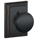Schlage F170PLY/ADD Plymouth Single Dummy Knob with Addison Decorative Rosette
