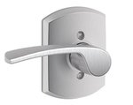 Schlage F170MER/GRW LH Merano Single Dummy Left Handed Lever with Greenwich Decorative Rosette