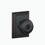 Schlage F51GEO/ADD Georgian Keyed Entry Knobset with Addison Decorative Rosette