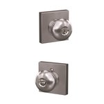 Schlage Custom F51PLY/COL Plymouth Keyed Entry Knobset with Collins Decorative Rosette