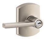 Schlage F51LAT/GRW Latitude Keyed Entry Leverset with Greenwich Decorative Rosette