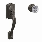 Schlage Custom FC285 CAM/ALXxALD Camelot Lower Handleset with Alexandria Glass Knob & Alden Rosette