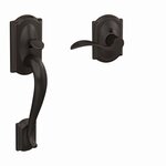 Schlage FE285 CAM/ACCxCAM Camelot Lower Handleset with Accent Lever &amp; Camelot Rosette for Right Handed Doors
