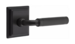 Emtek R-Bar Knurled 8261 Select Brass Privacy Leverset with Wilshire Rosette for Left Handed Doors product