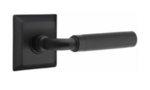 Emtek R-Bar Knurled 8131 Select Brass Passage Leverset with Quincy Rosette for Left Handed Doors product