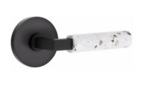 Emtek L-Square Terrazzo 5109 Select Brass Passage Leverset with Disk Rosette for Left Handed Doors product